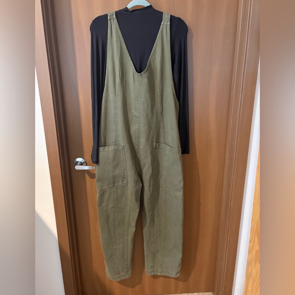 We The Free High Roller Olive Green Overalls